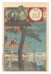 雪月花　讃岐 琴禅社月 白縫姫 武藤太　Snow, Moon and Flowers / Sanuki Province: Moon at Kotohiki Shrine, Shiranui-hime and Butota