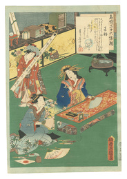 名妓三十六佳撰　十五 音羽　An Excellent Selection of Thirty-six Noted Courtesans / No. 15: Otowa