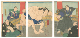 相撲絵　鬼面山 不知火　Sumo-e: Kimenzan and Shiranui