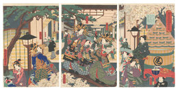 新よし原仮宅 尾張屋彦太郎繁栄図　The New Yoshiwara in Temporary Quarters: Illustration of the Prosperity of Owariya Hikotaro