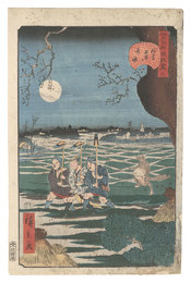 江戸名所道外尽　三 浅草友甫の奇怪　Comical Views of Famous Places in Edo / No. 3: Strange Events at Tomonoura in Asakusa