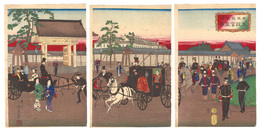 赤坂仮皇居及太政官真景　True View of the Temporary Imperial Palace and Dajokan at Akasaka