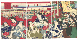成田不動尊御着御道筋諸人群衆図　Actors Arriving at the Sacred Fudo in Narita