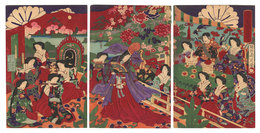 花の色調の一ふし　Meiji Emperor and Empress Enjoying a Performance