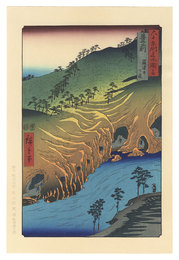 六十余州名所図会　豊前 羅漢寺 下道【復刻版】　Famous Places in the Sixty-odd Provinces / Buzen Province: The Passage Under the Rakan Monastery【Reproduction】