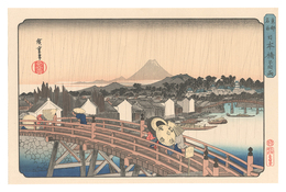 東都名所　日本橋之白雨【復刻版】　Famous Places in the Eastern Capital / Shower on Nihonbashi Bridge【Reproduction】