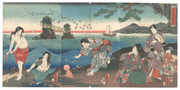 光氏磯辺遊の図　Hikarunouji Strolls along the Seashore