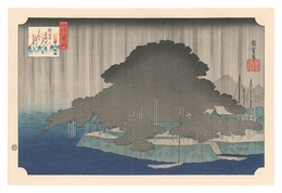 近江八景之内　唐崎夜雨【復刻版】　Eight Views of Omi / Night Rain at Karasaki【Reproduction】