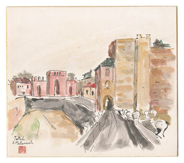 自筆画色紙　Paintings