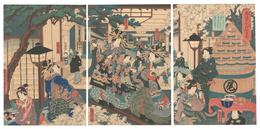 新よし原仮宅 尾張屋彦太郎繁栄図　The New Yoshiwara in Temporary Quarters: Illustration of the Prosperity of Owariya Hikotaro