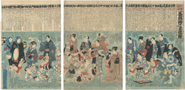 俳優芸評 善悪両道意写絵　Image of the Fight for Good and Evil in the Hearts of Actors