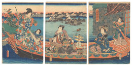 水馴棹春船遊　Spring Boating Party on a Chinese-style Barge