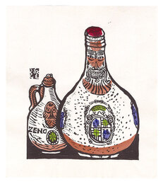髭徳利　Liquor Bottles with Beards and Mustaches