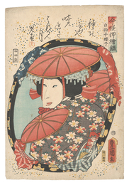 今様押絵鏡　白拍子桜子　Mirrors for Collage Pictures in the Modern Style / The Shirabyoshi Dancer Sakurako