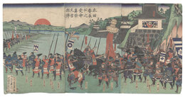 太田春長公之受命真柴久吉出陣之図　Mashiba Hisayoshi Goes to War by Order of Ota Harunaga 