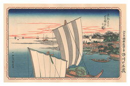 東都名所　芝浦汐干之図【復刻版】　Famous Places in the Eastern Capital / Low Tide at Shibaura【Reproduction】