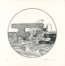 Stamp（波文様にドナルドダック）　Stamp（Wave pattern and Donald duck）