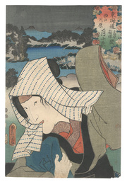 東海道　小田原箱根間 西の川原 月小夜　Tokaido / Nishi no kawara, between Odawara and Hakone: Tsukisayo