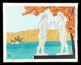 十和田湖之乙女像（青森）　Statue of Maidens, Lake Towada (Aomori)