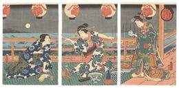 十二月之内　文月 廿六夜待　The Twelve Months / The Seventh Month: The Moon-awaiting Festival on the Night of the Twenty-sixth