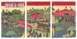 東京市街鉄道馬車万世橋通行ノ景　Tokyo City Streets: Horse-Drawn Trolleys on Yorozuyo (Mansei) Bridge