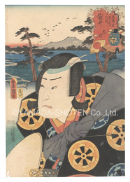 役者見立東海道五十三駅　袋井 忠信　Actors for the Fifty-three Stations of the Tokaido Road / Fukuroi: Tadanobu
