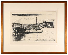 大阪風景　天神橋遠望　Sight in Osaka / Distant View of the Tenjin Bridge