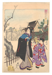 見立十二支　卯 亀井戸妙義社　Selections for the Twelve Zodiac Signs / Hare (U): Myogi Shrine, Kameido