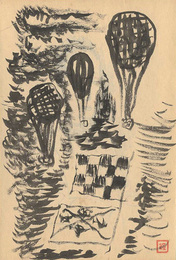 自筆画稿 気球図　Balloons