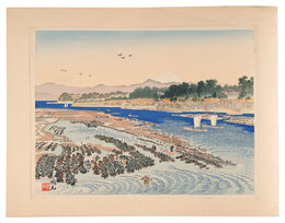 浜名湖弁天島と富士　Benten Island and Mount Fuji