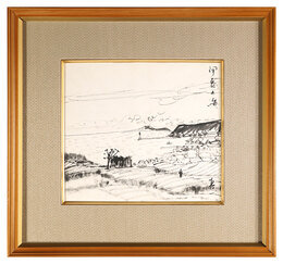 自筆色紙　伊豆の海　Sea of Izu