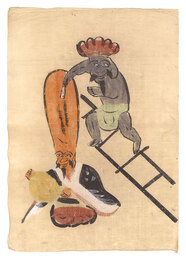 大津絵　長頭翁　Otsu-e: Jurojin