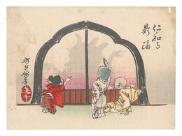 芳年略画　仁和寺影踊　Sketches by Yoshitoshi / Shadow Dance at Ninnaji Temple