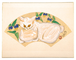 自筆画色紙　露草　Dayflower