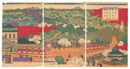 従東京上野至武州熊ヶ谷蒸気車往復繁栄之図　Steam Train in Motion between Ueno, Tokyo and Kumagaya, Musashi Province