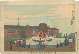 第二回内勧業博覧会内美術館噴水　Fountain in Art Museum at the Second Domestic Industrial Exhibition.