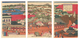 従東京上野至武州熊ヶ谷蒸気車往復繁栄之図　Steam Train in Motion between Ueno, Tokyo and Kumagaya, Musashi Province