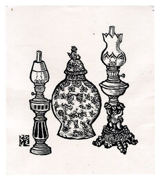 洋燈とつぼ　Lamps and a Pot