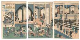 横浜港崎廓岩亀楼異人遊興之図　Foreigners Enjoying the Gankiro Pleasure House in Miyozaki, Yokohama