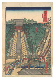 東海道名所之内　ふぢさハ遊行寺　Famous Places of Tokaido / Yugyo-ji Temple at Fujisawa