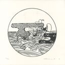 Stamp（波文様にドナルドダック）　Stamp（Wave pattern and Donald duck）