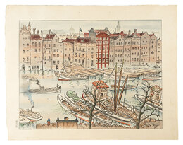 世界風景及風俗版画　第一輯 拾枚組の七　和蘭、アムステルダム　Prints of Views and Customs around the World, Volume 1 / No. 7 of 10: Amsterdam, the Netherlands