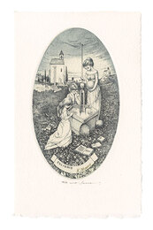 蔵書票　At fourtain　Ex Libris 