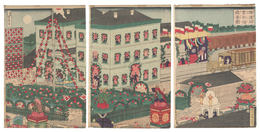 鉄道開業新橋夜景図　Opening of the Railway: Night View of Shinbashi