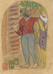 自筆画稿　誘い　Painting : Temptation