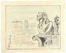 雨のノートルダム寺院　Notre Dame Cathedra in the Rain