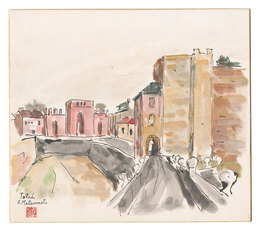 自筆画色紙　Paintings