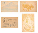 木版賀状　Woodblock New Year's Cards
