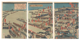 上杉武田対陣矢合之図　The Armies of Uesugi Kenshin and Takeda Shingen Facing Each Other