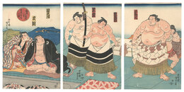 勧進大相撲八景　支度部屋之図　Eight Views of Fund-raising Sumo Tournament / Preparation Room